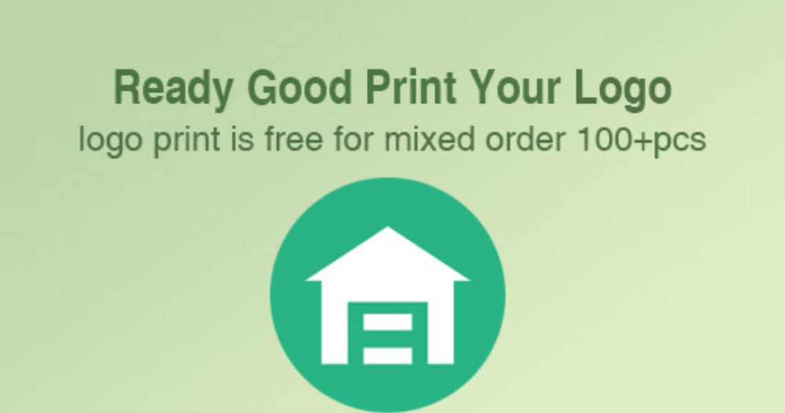 Free logo printing on mixed orders of 100+ pieces